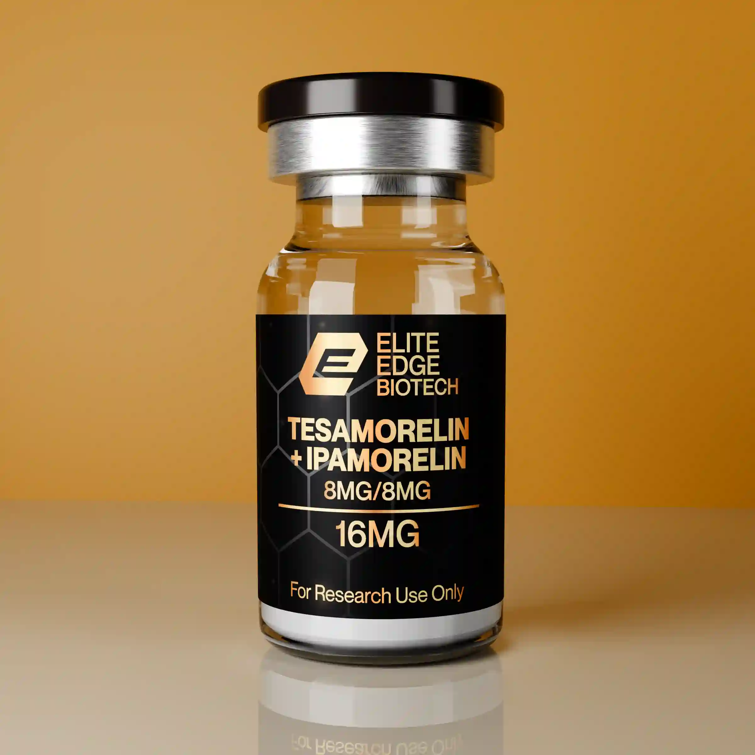 Elite Edge Biotech Tesamorelin 8mg + Ipamorelin 8mg research vial