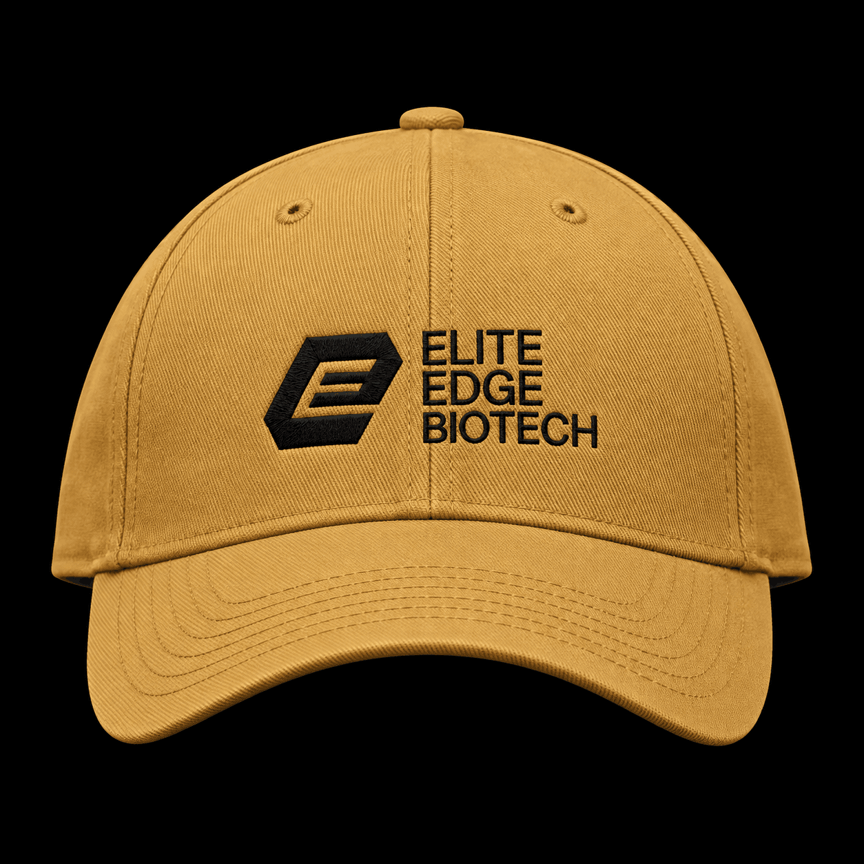 Khaki Gold Embroidered Cap